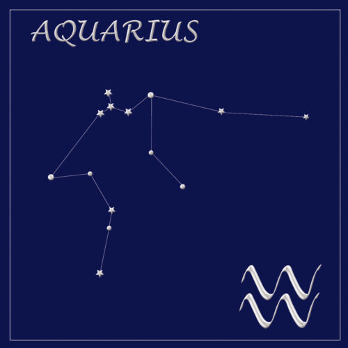 Aquarius constellation card