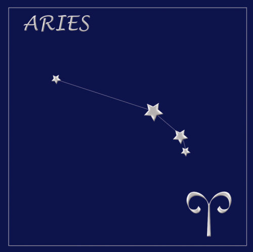 Aries constellation card