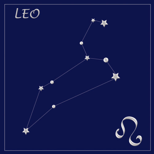 Leo constellation card