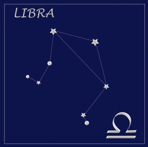 Libra constellation card