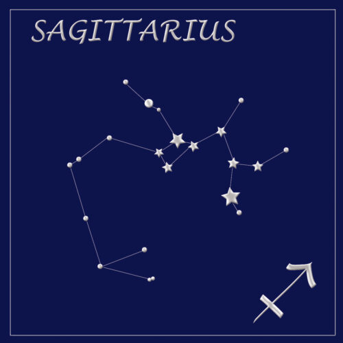 Sagittarius constellation card