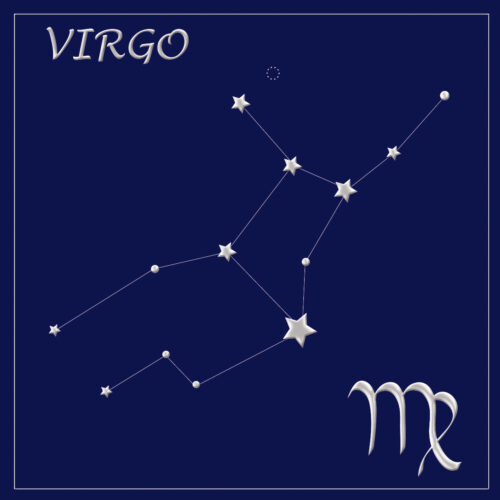 Virgo constellation card