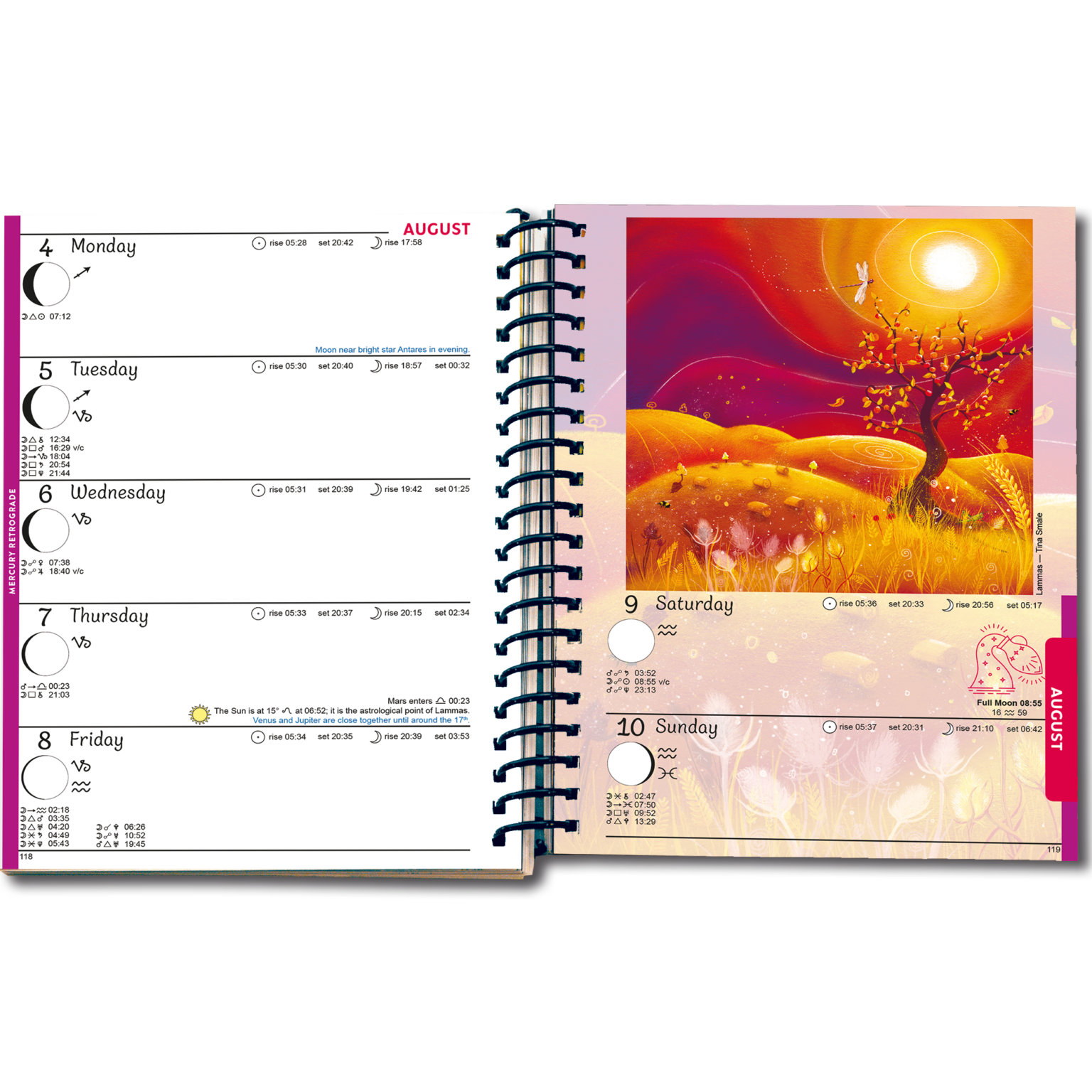 Moon Diary 2025, Lunar Diary 2025, Astrology Diary, Moon Phases